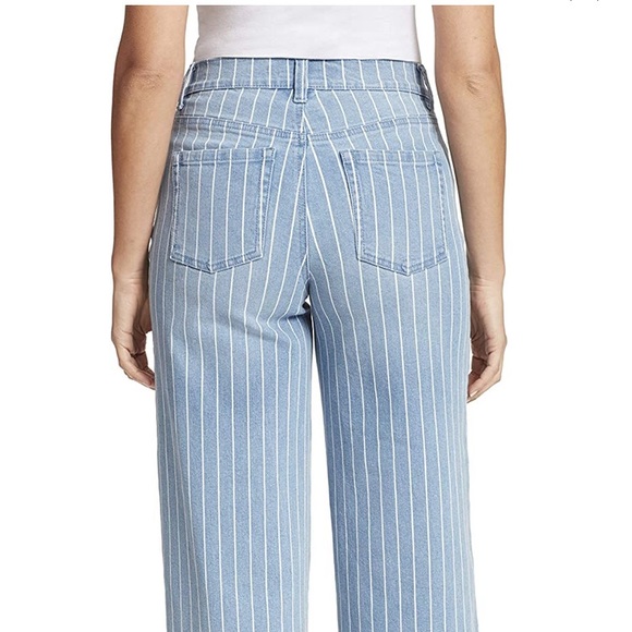(1598) Gloria Vanderbilt Robertson Indigo Wide Stripe Amanda Wide Leg Crop Pants - Picture 4 of 8